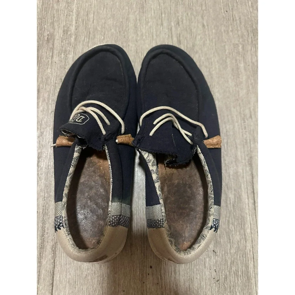 Hey Dude Wally Break Stitch Shoes Mens Size 13M Blue Slip On Lightweight Loafers